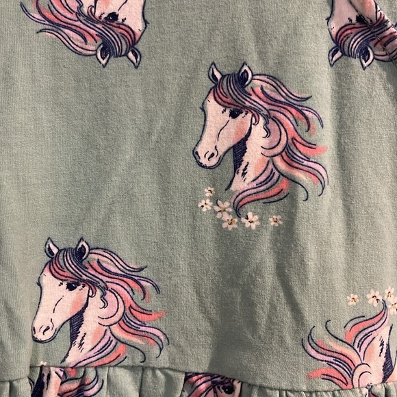 3/$20 Carter's Girls Unicorn Print Dress Size 6/6X Mint Green Skater Dress - Picture 3 of 6